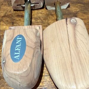 Alfani Natural Wood Shoe Trees with Silver Accents